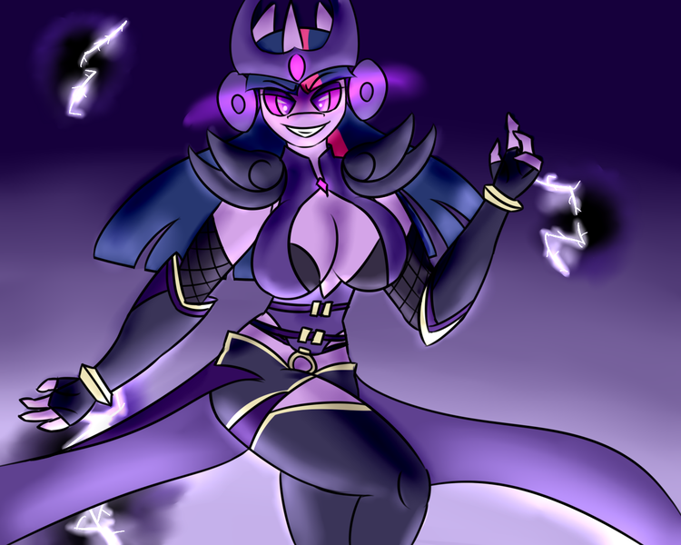 Size: 1280x1024 | Tagged: anthro, artist:mrironmustang, crossover, derpibooru import, female, league of legends, safe, syndra, twilight sparkle