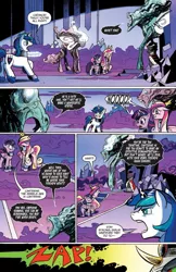 Size: 685x1054 | Tagged: safe, artist:andypriceart, derpibooru import, idw, king sombra, princess cadance, rabia, shining armor, twilight sparkle, twilight sparkle (alicorn), alicorn, pony, umbrum, unicorn, siege of the crystal empire, spoiler:comic, spoiler:comic37, chains, comic, cuffs, female, horn crystals, magic suppression, male, mare, official comic, shackles, speech bubble, stallion, star wars, you know for kids