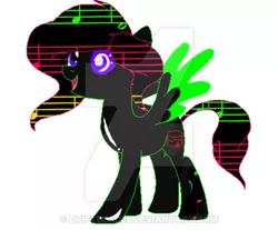 Size: 400x331 | Tagged: artist:driftblades, artist:selenaede, derpibooru import, oc, oc:neon boom, safe, solo, unofficial characters only, watermark