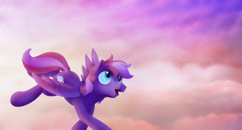 Size: 1280x688 | Tagged: safe, artist:quartz-poker, derpibooru import, oc, oc:ponder, unofficial characters only, pegasus, pony, flying, male, solo, stallion