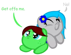 Size: 1024x787 | Tagged: artist:goodheartfluttershy, artist:supermlpfan, artist:tess, derpibooru import, lying on top of someone, oc, oc:green jay, oc:pencil blue, safe, simple background, transparent background, unofficial characters only