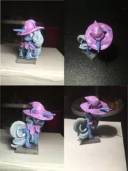 Size: 1280x1707 | Tagged: safe, artist:npctendo, derpibooru import, trixie, pony, unicorn, ponyfinder, cape, clothes, custom, dungeons and dragons, female, figurine, gaming miniature, hat, irl, mare, miniature, pen and paper rpg, photo, rpg, toy, traditional art, trixie's cape, trixie's hat