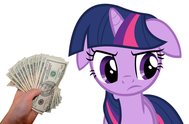 Size: 665x437 | Tagged: suggestive, derpibooru import, twilight sparkle, dollars, exploitable meme, floppy ears, hand, implied prostitution, meme, money