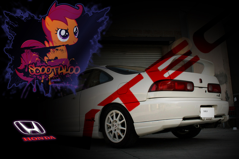 Size: 3200x2133 | Tagged: artist:bronyno786, artist:digiradiance, derpibooru import, honda integra, safe, scootaloo, solo, wallpaper