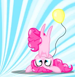 Size: 462x471 | Tagged: artist:madzialena15, balloon, derpibooru import, mouth hold, pinkie pie, safe, solo