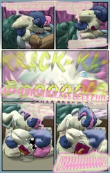 Size: 1024x1609 | Tagged: artist:firefanatic, bon bon, comic, comic:agents of hoo-men, crying, derpibooru import, fluffy, kaboom, onomatopoeia, safe, scared, sweetie drops, what is hoo-man