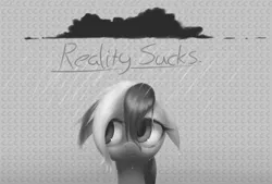 Size: 1121x756 | Tagged: artist:sy-vs, depressed, derpibooru import, floppy ears, grayscale, minuette, monochrome, rain, safe