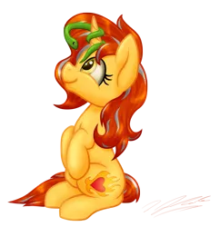 Size: 2951x3053 | Tagged: dead source, safe, artist:tsand106, derpibooru import, oc, oc:cinderheart, unofficial characters only, pony, snake, unicorn, cute, female, golden eyes, looking up, mare, pet, pet oc, simple background, solo, transparent background