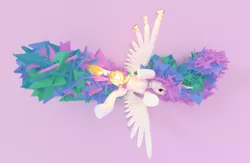 Size: 2300x1500 | Tagged: 3d, artist:uncommented, derpibooru import, glitch, lying down, messy mane, on back, princess celestia, safe, solo, sun, wat