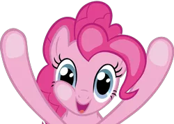 Size: 3410x2431 | Tagged: against glass, artist:ocarina0ftimelord, breach, derpibooru import, fourth wall, fourth wall pose, glass, looking at you, open mouth, pinkie pie, safe, simple background, smiling, solo, .svg available, transparent background, underhoof, vector