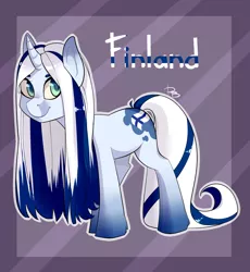 Size: 2000x2176 | Tagged: artist:hfinder, derpibooru import, finland, nation ponies, oc, ponified, safe, solo, unofficial characters only