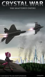 Size: 2300x3850 | Tagged: aircraft, alternate timeline, apinkalypse pie, artist:pandramodo, bushmaster acr, crystal war timeline, derpibooru import, f-22 raptor, gun, jas-39 gripen, jet fighter, pinkamena diane pie, pinkie pie, poster, rifle, safe, the cutie re-mark, weapon