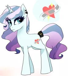 Size: 600x675 | Tagged: safe, artist:h0mi3, derpibooru import, oc, oc:aliciawonder landia, unofficial characters only, crack shipping, cutie mark, ear piercing, offspring, parent:coloratura, parent:pokey pierce, piercing, solo