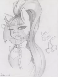 Size: 590x784 | Tagged: artist:ficloversmiles, clothes, collar, coloratura, countess coloratura, derpibooru import, jacket, one eye closed, safe, sketch, solo, wink