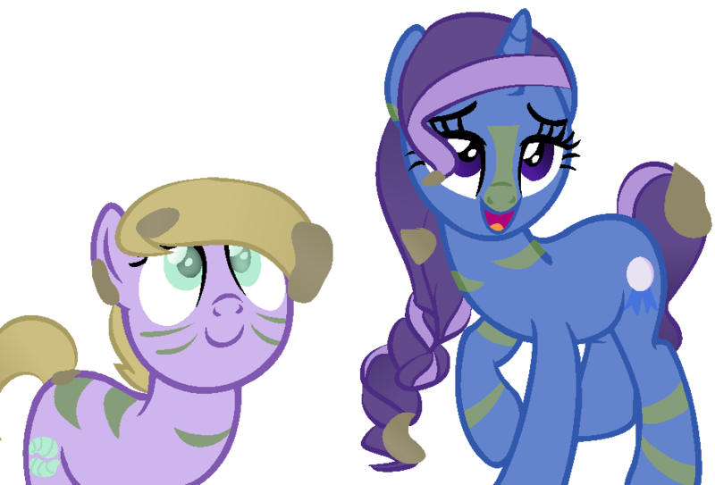 Size: 947x643 | Tagged: alternate timeline, artist:berrypunchrules, chrysalis resistance timeline, derpibooru import, face paint, half-siblings, half-sisters, mud, next generation, oc, oc:roly poly, oc:victorie moon, offspring, parent:derpy hooves, parent:doctor whooves, parents:doctorderpy, parent:trixie, polyamory, safe, simple background, stripes, transparent background, unofficial characters only