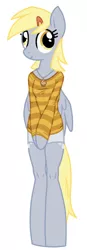 Size: 260x744 | Tagged: anthro, artist:mindmusic, cute, derpibooru import, derpy hooves, necklace, safe, simple background, solo, striped shirt, unguligrade anthro