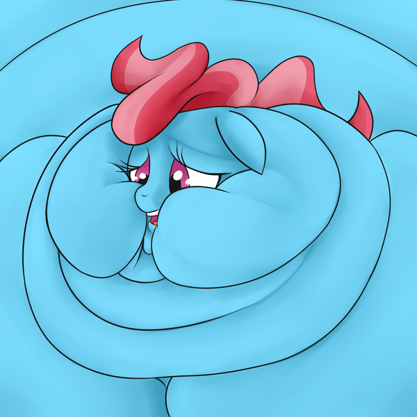 Size: 1500x1500 | Tagged: artist:astr0zone, artist:coloranon, blob, blobface, chubby cheeks, cup cake, derpibooru import, double chin, fat, floppy ears, frown, immobile, morbidly obese, neck roll, obese, open mouth, questionable, rolls of fat, solo, thick cup cake, triple chin