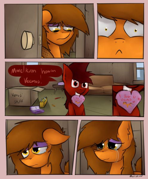 Size: 2000x2421 | Tagged: artist:marsminer, card, comic, crying, derpibooru import, dialogue, feels, female, happy, heartwarming, home, love, male, marspring, oc, oc:mars miner, oc:venus spring, safe, shipping, smiling, straight, tears of joy, unofficial characters only