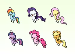 Size: 900x656 | Tagged: applejack, bird, birdified, chick, chicks, derpibooru import, fluttershy, mane six, pinkie pie, rainbow dash, rarity, safe, species swap, twilight sparkle