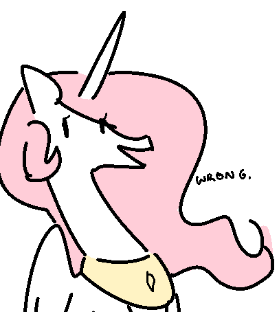 Size: 406x454 | Tagged: safe, artist:nobody, derpibooru import, princess celestia, pony, dialogue, solo, wrong