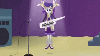 Size: 480x270 | Tagged: safe, derpibooru import, rarity, equestria girls, rainbow rocks, animated, feet, gif, hanging, magnet, musical instrument, sandals, solo