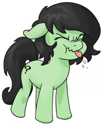 Size: 768x941 | Tagged: safe, artist:naked drawfag, derpibooru import, oc, oc:anon, oc:anonfilly, unofficial characters only, /mlp/, female, filly, scrunchy face, solo, tongue out