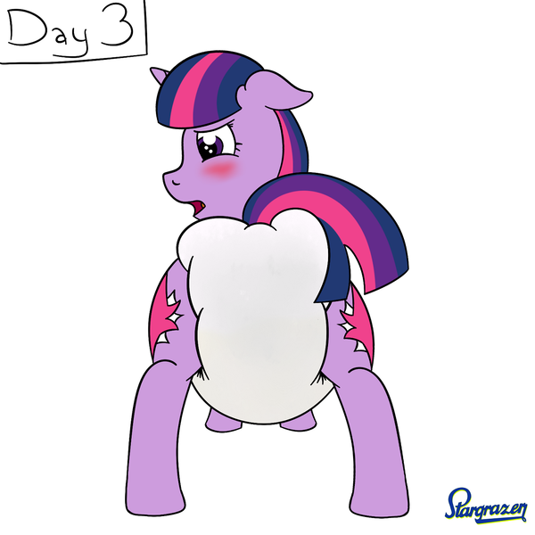Size: 1280x1280 | Tagged: artist:stargrazer, blushing, derpibooru import, diaper, diaper fetish, poofy diaper, questionable, solo, story in the source, twilight sparkle, urine, wet diaper
