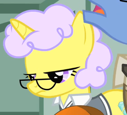 Size: 447x405 | Tagged: safe, derpibooru import, screencap, crystal clear, top marks, pony, unicorn, the cutie mark chronicles, cropped, female, glasses, mare