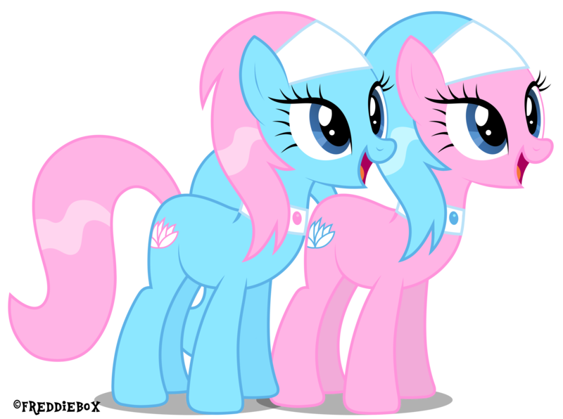 Size: 4029x3000 | Tagged: safe, artist:brony-works, derpibooru import, aloe, lotus blossom, earth pony, pony, cute, high res, simple background, spa twins, spaww twins, transparent background