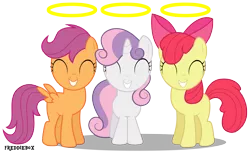 Size: 4891x3000 | Tagged: apple bloom, artist:brony-works, cutie mark crusaders, derpibooru import, safe, scootaloo, simple background, sweetie belle, transparent background, vector