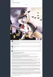 Size: 1420x2036 | Tagged: activism, bat, blushing, broom, butthurt, comments, derpibooru import, drama, equestria daily, flying, flying broomstick, full moon, halloween, internet, internet fight, looking back, moderation, moon, nazi, oc, oc:aryanne, old drama, pitchfork, reaction, safe, social justice warrior, swastika, torch, unofficial characters only, witch