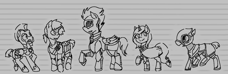 Size: 1664x540 | Tagged: colt quest, cyoa, cyoa:hijack, cyoa:just another day, cyoa:royal guard survival, derpibooru import, /mlp/, oc, oc:anonguard, oc:azura ice, oc:steel charge, oc:sundance, reference sheet, safe, unofficial characters only