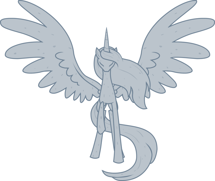 Size: 3622x3046 | Tagged: safe, artist:the-clockwork-crow, derpibooru import, alicorn, pony, simple background, solo, statue, transparent background, vector