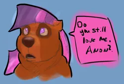 Size: 1077x727 | Tagged: artist:post-it, bear, bearified, brother bear, colored sketch, derpibooru import, implied anon, oc, safe, sketch, species swap, spell gone wrong, transformation, twilight sparkle