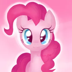 Size: 1000x1000 | Tagged: safe, artist:frostsentry150, derpibooru import, part of a set, pinkie pie, earth pony, pony, :3, cute, diapinkes, female, looking at you, mare, pink background, simple background, solo