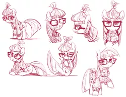 Size: 1930x1487 | Tagged: safe, artist:30clock, derpibooru import, moondancer, pony, unicorn, 3:, adorkable, alternate hairstyle, angry, book, clothes, cute, dancerbetes, dork, female, frown, glare, glasses, gritted teeth, grumpy, heart, hug, looking at you, mare, monochrome, open mouth, prone, raised hoof, screaming, shocked, sitting, sketch, sketch dump, smiling, solo, walking, wide eyes