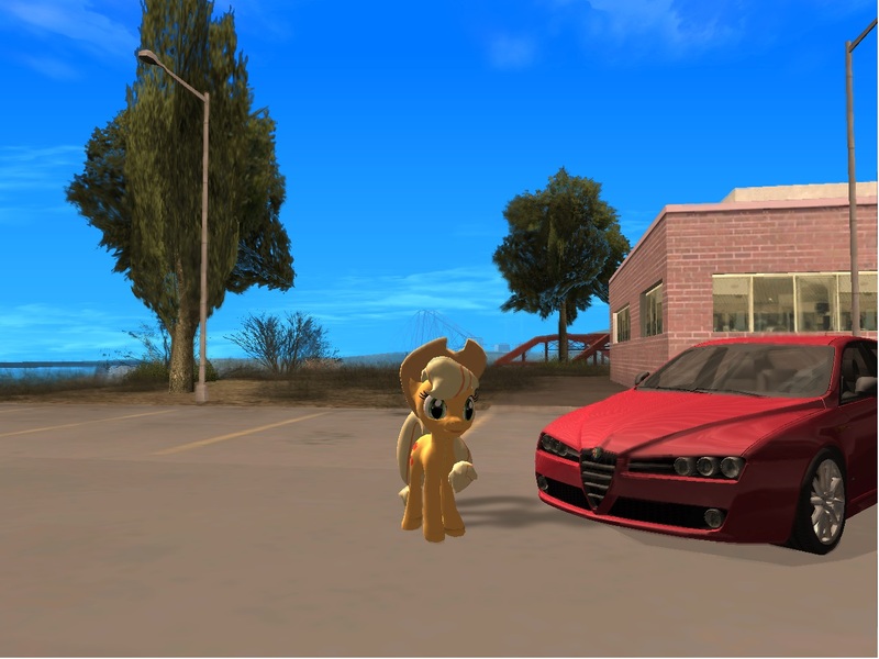 Size: 1282x962 | Tagged: 3d, applejack, artist:juanjo_belic, derpibooru import, grand theft auto, gta san andreas, safe