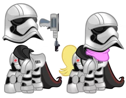 Size: 1600x1247 | Tagged: armor, artist:pixelkitties, blaster, captain phasma, cloak, clothes, derpibooru import, energy weapon, gun, helmet, ms. harshwhinny, pistol, safe, simple background, spoiler, star wars, star wars: the force awakens, stormtrooper, transparent background, weapon