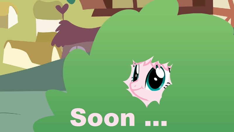 Size: 1280x720 | Tagged: artist:mixermike622, bush, derpibooru import, hiding, khuppkheighckes, oc, oc:fluffle puff, safe, smiling, solo, soon, :t, unofficial characters only