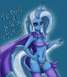 Size: 1300x1500 | Tagged: artist:underwaterteaparty, clothes, derpibooru import, female, horned humanization, human, humanized, panties, pony coloring, solo, solo female, suggestive, tailed humanization, thong, trixie, underwear
