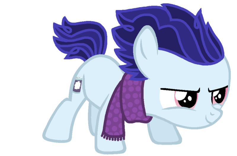 Size: 992x655 | Tagged: safe, artist:starryoak, artist:taviathemad, derpibooru import, oc, oc:sprinkle sprint, unofficial characters only, earth pony, pony, clothes, colt, magical gay spawn, male, offspring, parent:double diamond, parent:party favor, parents:partydiamond, scarf, simple background, solo, transparent background