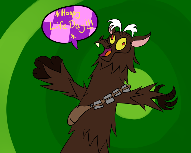 Size: 1000x800 | Tagged: artist:turkleson, chewbacca, derpibooru import, discord, holiday special, life day, safe, star wars, star wars holiday special, wookiee