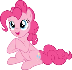 Size: 6000x5853 | Tagged: absurd resolution, artist:slb94, cute, derpibooru import, diapinkes, hooves together, party pooped, pinkie pie, safe, simple background, sitting, solo, transparent background, vector