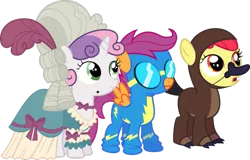 Size: 1119x714 | Tagged: apple bloom, artist:clashwolf3, beauty mark, clothes, costume, cutie mark crusaders, derpibooru import, nightmare night costume, safe, scootaloo, simple background, sweetie belle, transparent background, vector