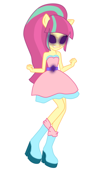 Size: 672x1190 | Tagged: safe, artist:hannaspeert123, derpibooru import, sour sweet, equestria girls, friendship games, alternate universe, boots, crystal prep shadowbolts, glowing eyes, high heel boots, ponied up, shoes, simple background, solo, transparent background