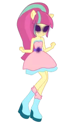 Size: 672x1190 | Tagged: safe, artist:hannaspeert123, derpibooru import, sour sweet, equestria girls, friendship games, alternate universe, boots, crystal prep shadowbolts, glowing eyes, high heel boots, ponied up, shoes, simple background, solo, transparent background