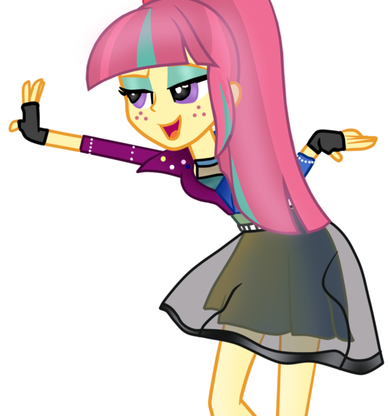 Size: 854x913 | Tagged: safe, artist:hannaspeert123, derpibooru import, sour sweet, equestria girls, friendship games, alternate universe, bedroom eyes, clothes, crystal prep shadowbolts, see-through, simple background, solo, transparent background