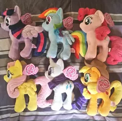 Size: 1812x1788 | Tagged: safe, derpibooru import, applejack, fluttershy, pinkie pie, rainbow dash, rarity, twilight sparkle, twilight sparkle (alicorn), alicorn, pony, 4de, female, irl, mane six, mare, photo, plushie