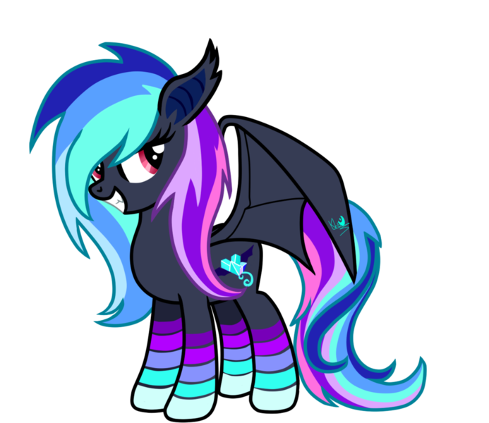 Size: 1024x886 | Tagged: safe, artist:deonna2018, derpibooru import, oc, oc:crystal shine bat, unofficial characters only, bat pony, pony, bat pony oc, female, mare, markings, multicolored hair, simple background, solo, transparent background