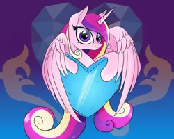 Size: 2500x2000 | Tagged: artist:arcuswind, crystal heart, derpibooru import, looking at you, princess cadance, safe, smiling, solo, spread wings